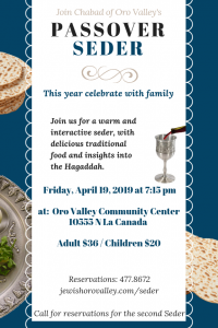 Chabad of Oro Valley Pesach Seder @ Oro Valley Community Center | Oro Valley | Arizona | United States